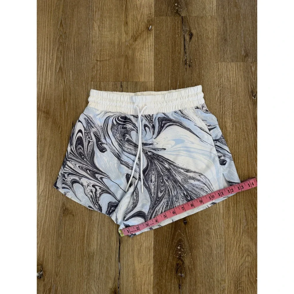 Athleta All Activity Shorts XXS Blue Black Marble Swirl Print Athletic‎ Running